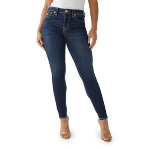 True Religion Halle High-Rise Skinny Jeans Dark High Road Wash NWT Size 32